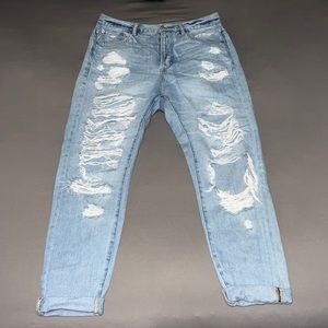 Women’s distressed Hi Rise Girlfriend jeans